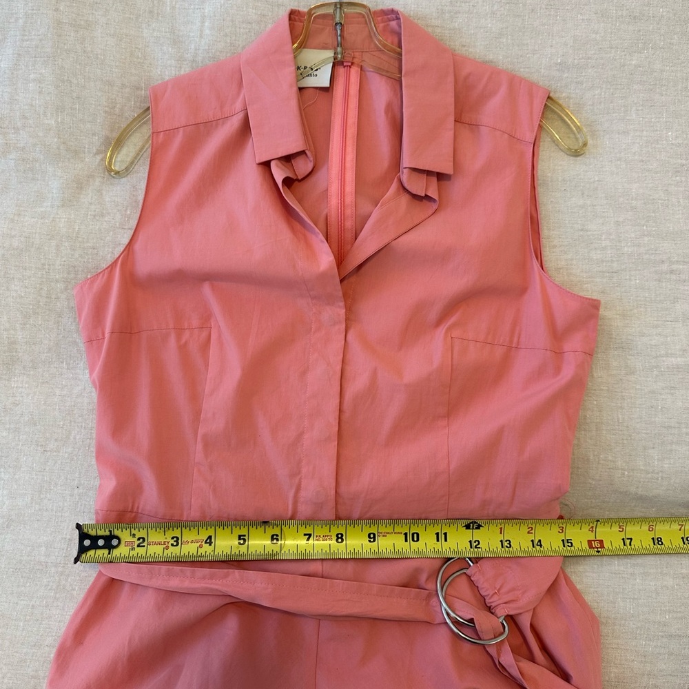 Akris Punto Belted Midi Dress, Coral, Size 6 - Picture 7 of 9